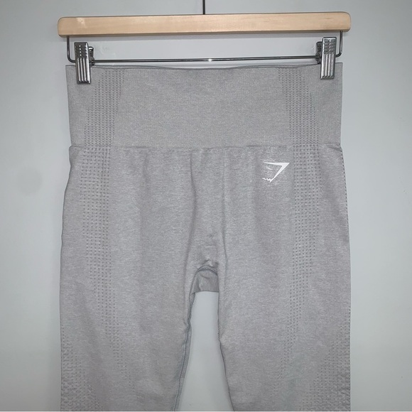 Gymshark Vital Seamless 2.0 Leggings Women Size Medium Light Grey Marl High-Rise - Picture 3 of 11